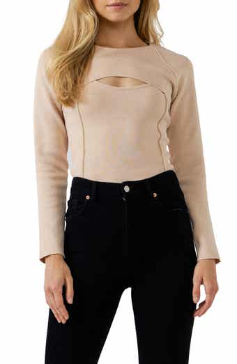 VICI Collection Fairfax Ruched Faux Leather Crop Shirt