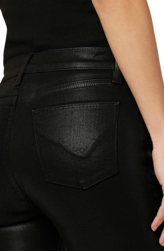 Hudson Barbara Coated High Waist Ankle Straight Leg Jeans In Black Coated