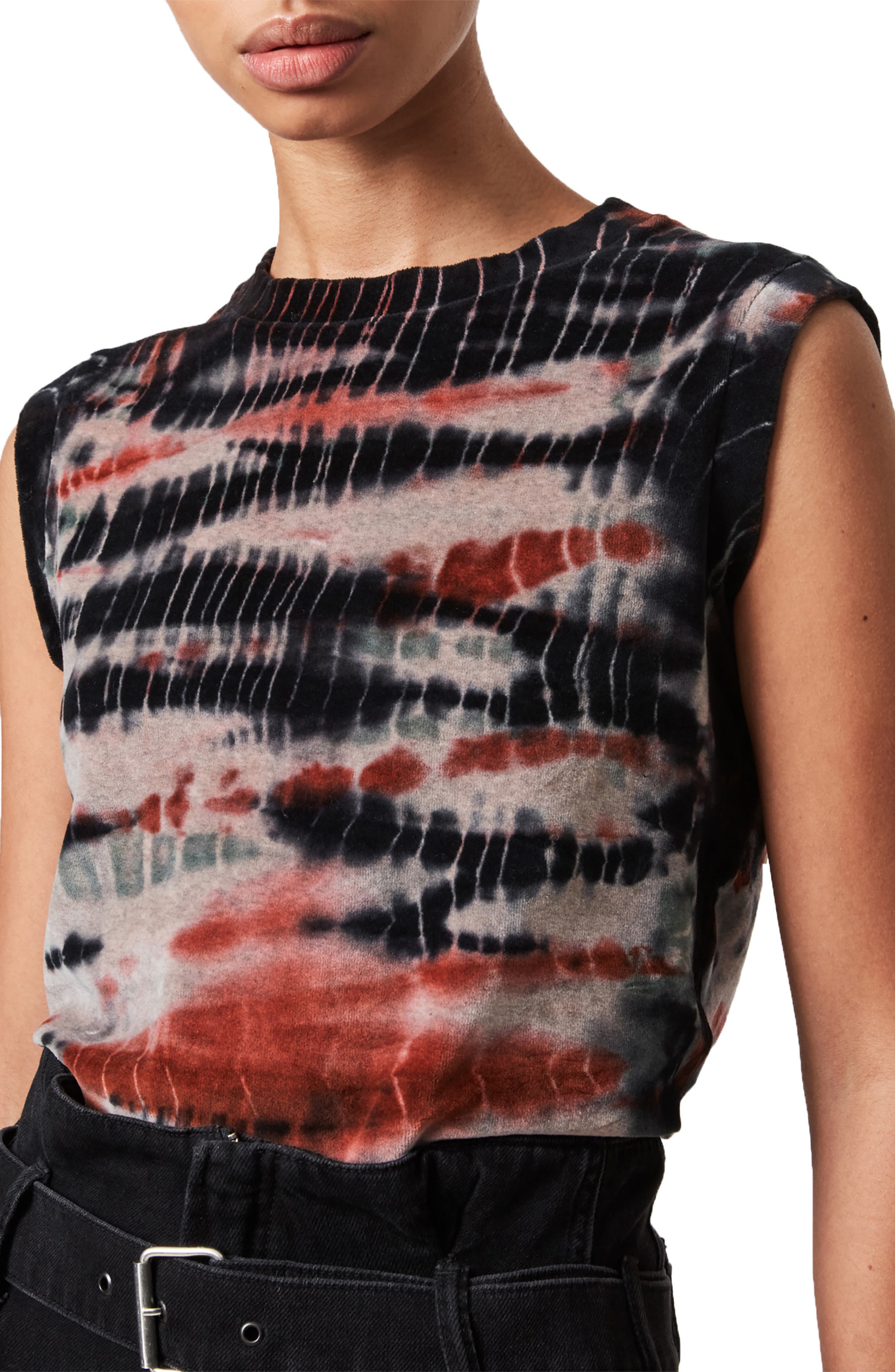ALLSAINTS IMOGEN VELVET TIE DYE TANK 