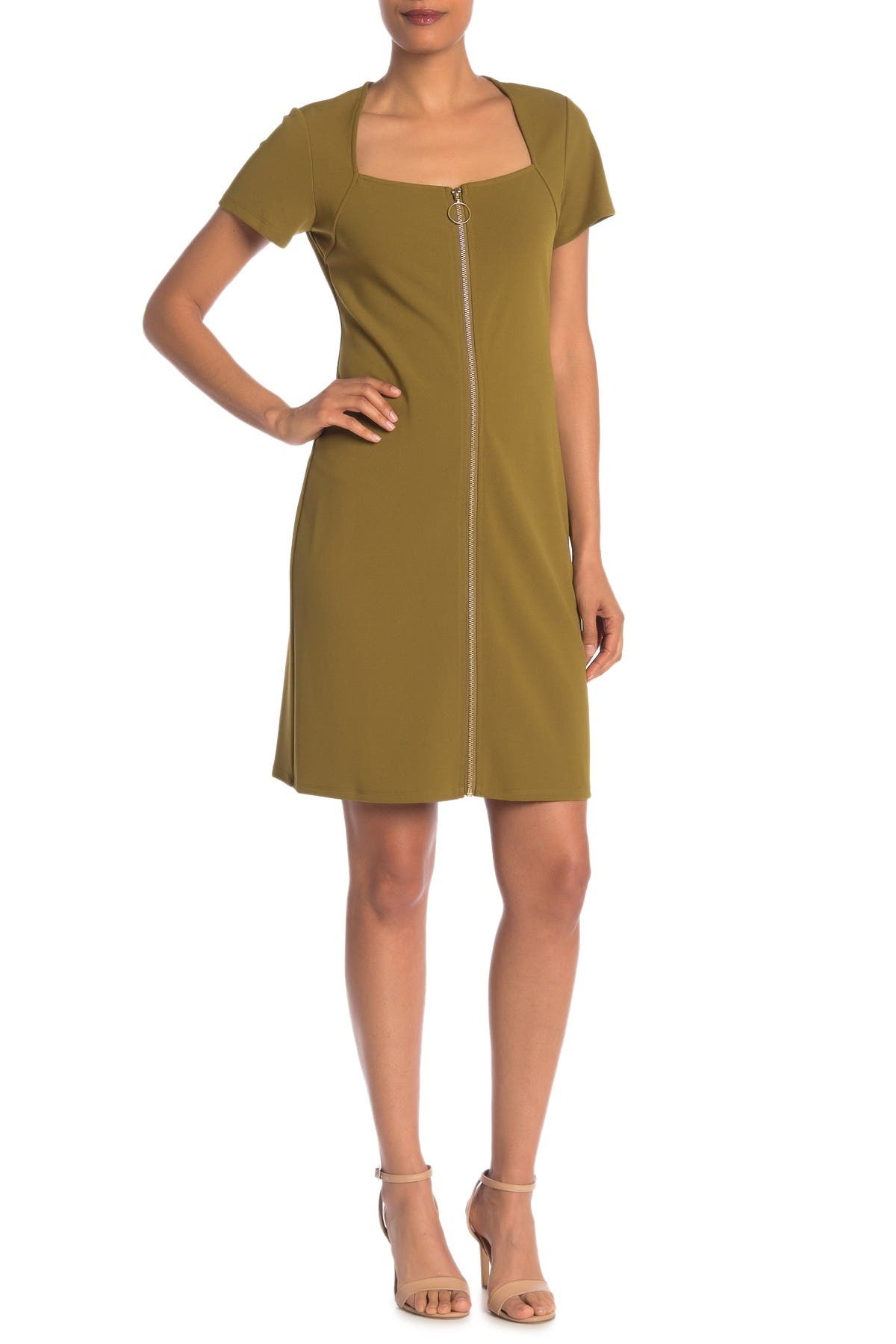 square neck shift dress