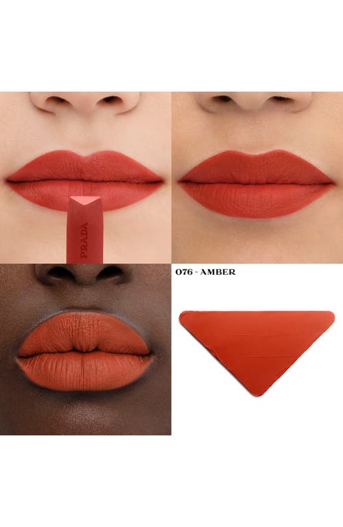 Shop Prada Monochrome Hyper Matte Refillable Lipstick In O76 Amber - Orange