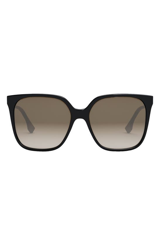 Fendi The  Fine 59mm Geometric Sunglasses In Black