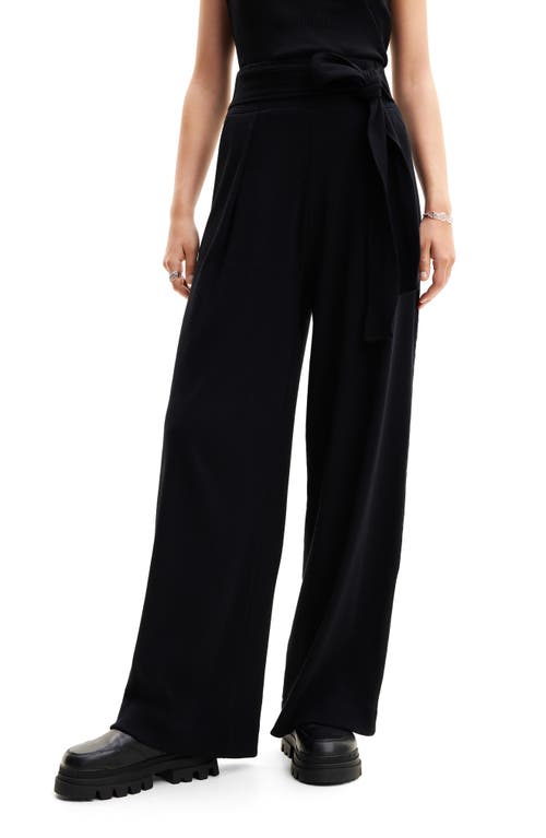 Desigual Knit Wide Leg Trousers Black at Nordstrom,
