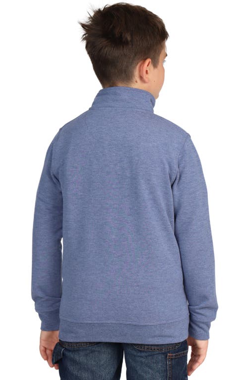 Tailorbyrd Kids' Sueded Fleece Quarter Zip Pullover In Denim Blue Heather