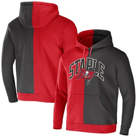 Men's NFL x Staple Red San Francisco 49ers Split Logo Pullover Hoodie