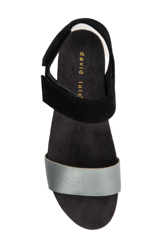 Shop David Tate Goodie Comfort Wedge Slingback Sandal In Black