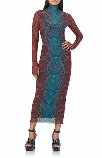 AFRM Fiorella Embellished Rosette Mesh Body-Con Dress | Nordstrom