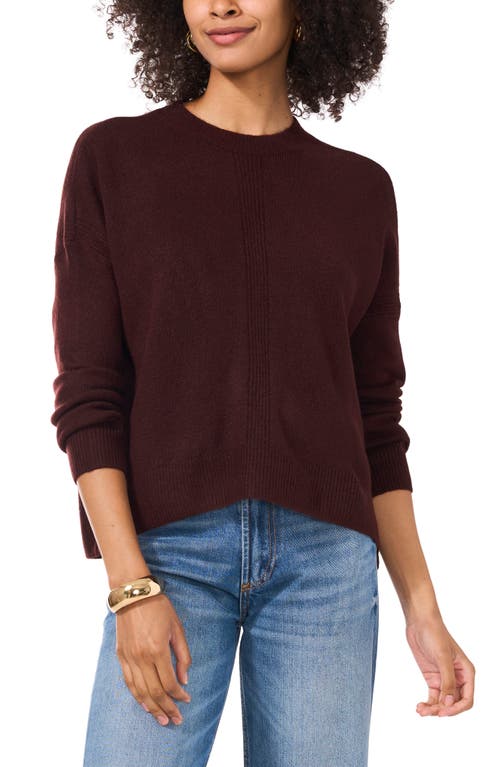 Shop Vince Camuto Cropped Crewneck Sweater In Port