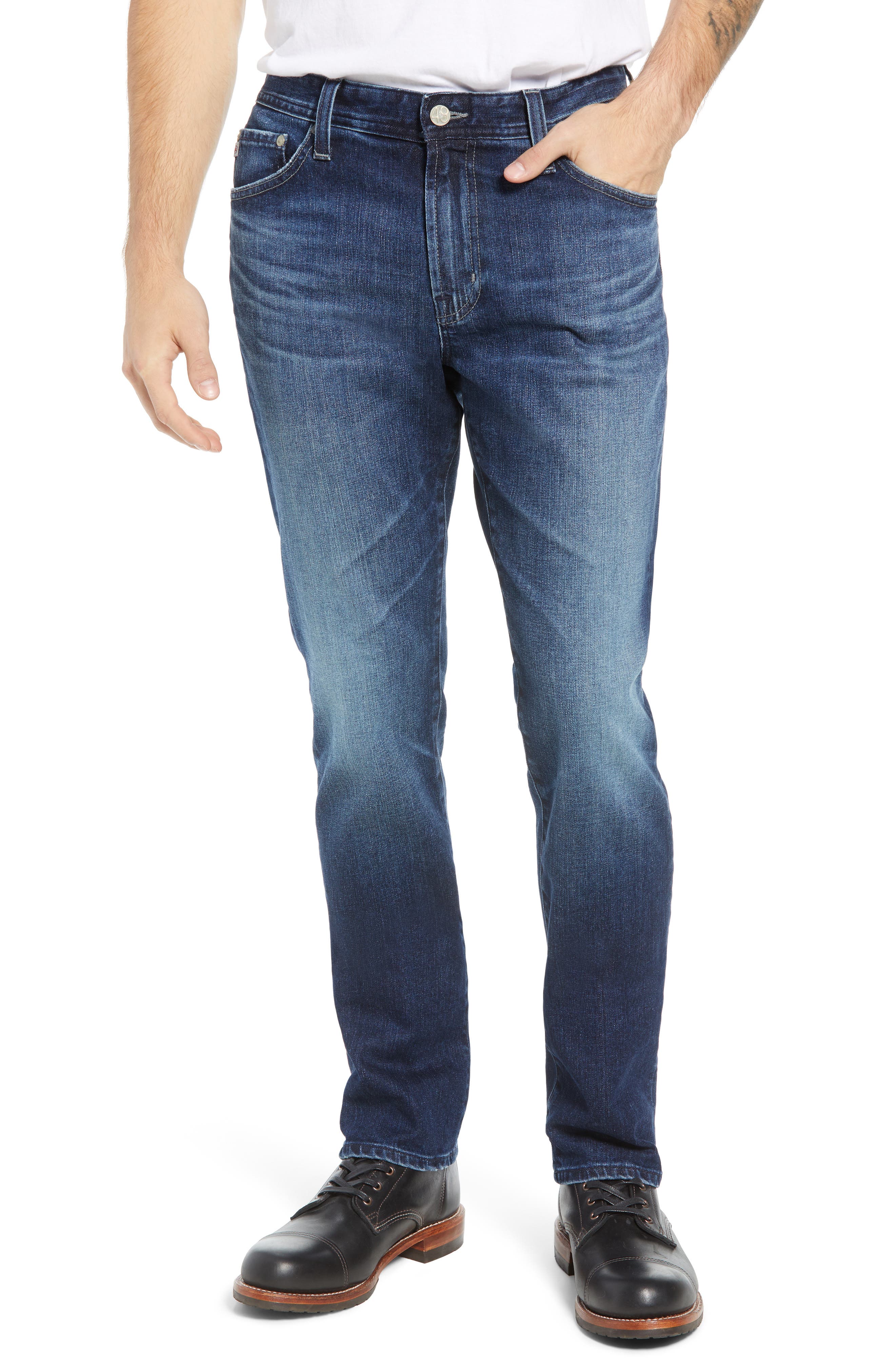 everett slim straight leg jeans ag