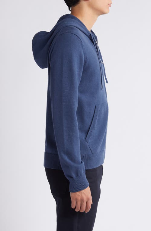 Shop Vince Modern Wool, Cotton & Cashmere Zip-up Hoodie Sweater In Nocturne