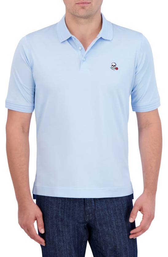 Shop Robert Graham The Player Solid Cotton Jersey Polo In Light Blue