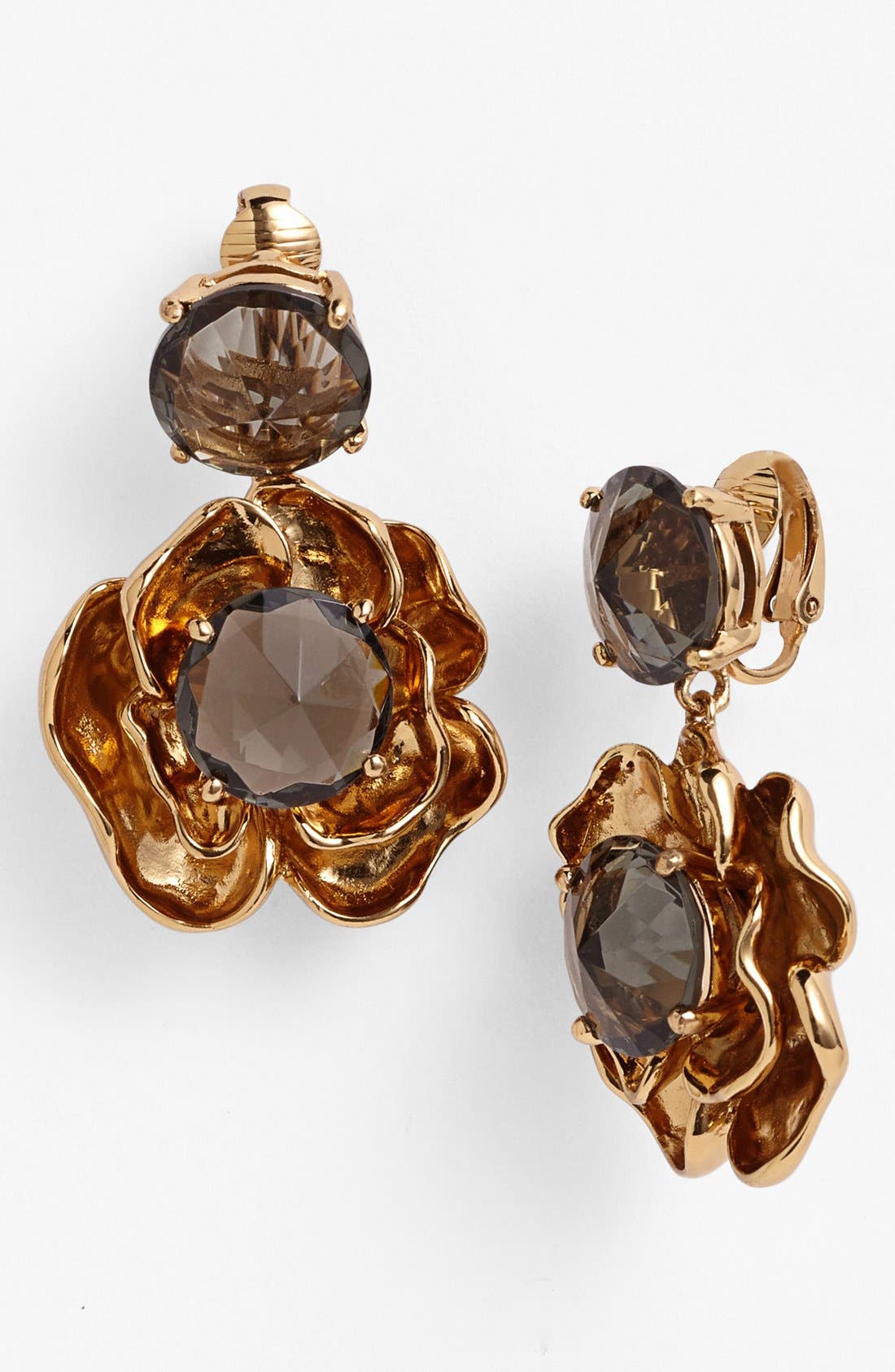 Tory Burch 'Crystal Rose' Drop Clip Earrings Nordstrom
