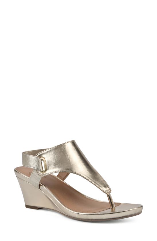 White Mountain Footwear All Dres Wedge Sandal In Gold