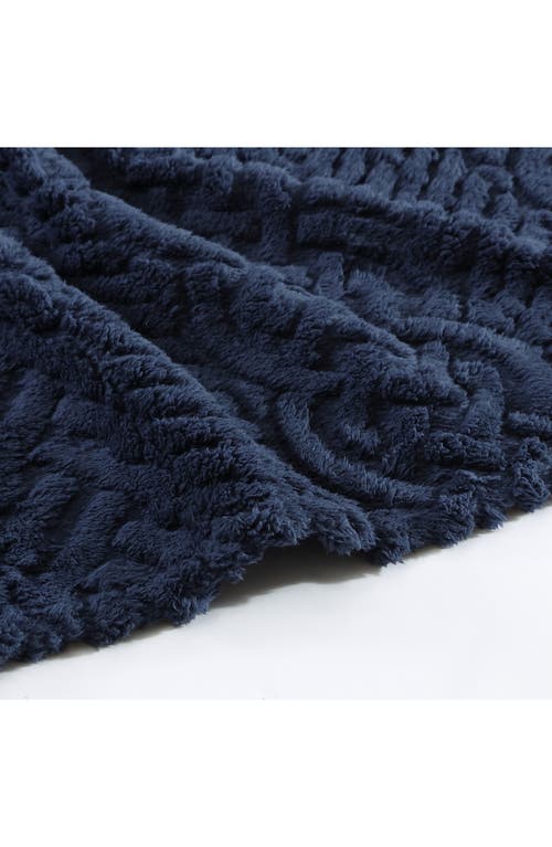 Nautica Declan Sherpa Reversible Throw Blanket In Navy