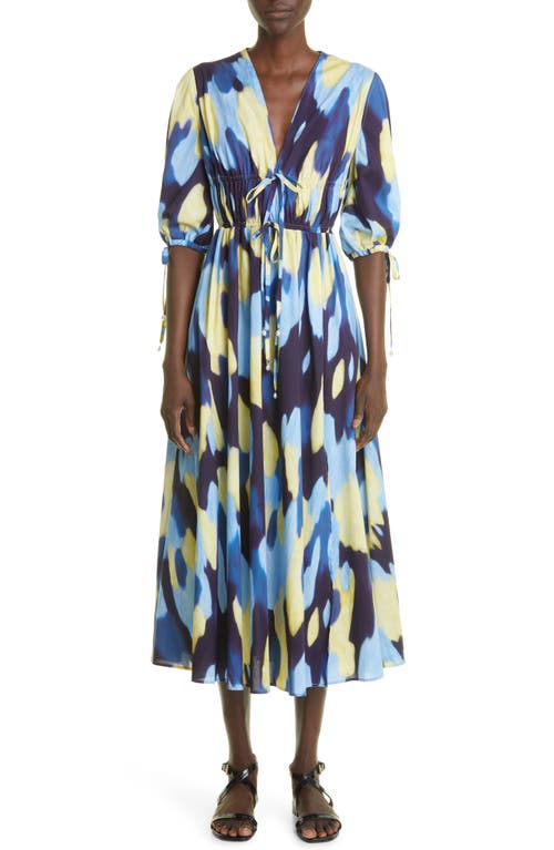 Altuzarra Donrine Cotton & Silk Midi Dress in 232406 Berry Blue Siren