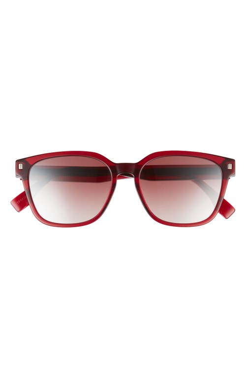 Fendi The  55mm Square Sunglasses In Shiny Red/bordeaux Mirror
