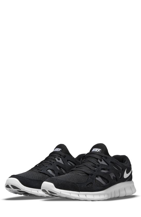 Nike Free Run 2 Low-top Sneakers In Black/ White/ Dark Grey