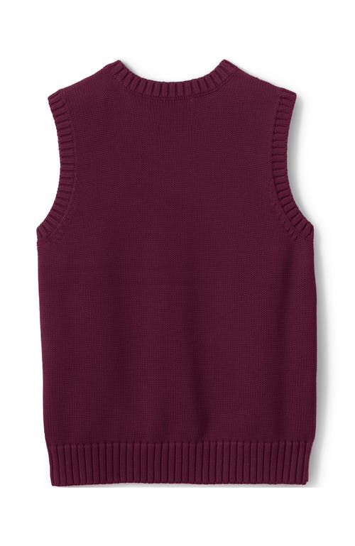 Shop Lands' End School Uniform Kids Cotton Modal Sweater Vest In Burgundy