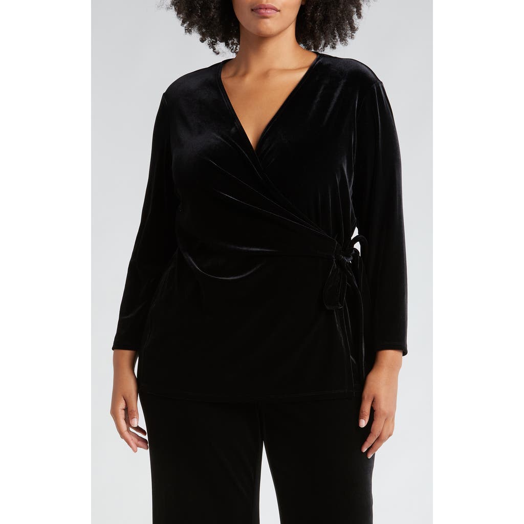 Anne Klein Velvet Top In Anne Black