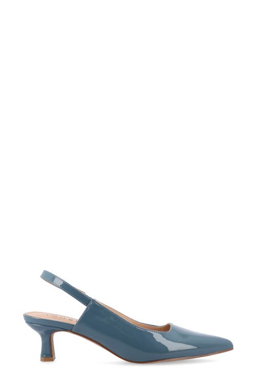 Journee Collection Paulina Slingback Pump In Patent/blue
