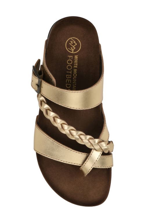 Shop White Mountain Footwear Hazy Leather Footbed Sandal In Ant.gold/lea W/brown Sole