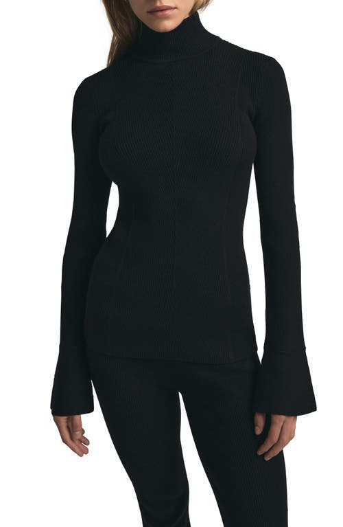 Favorite Daughter The Runway Rib Turtleneck Sweater in Black 