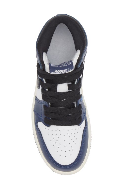 Jordan Nike Kids' Air 1 Retro High Og Basketball Sneaker In Navy/black/white