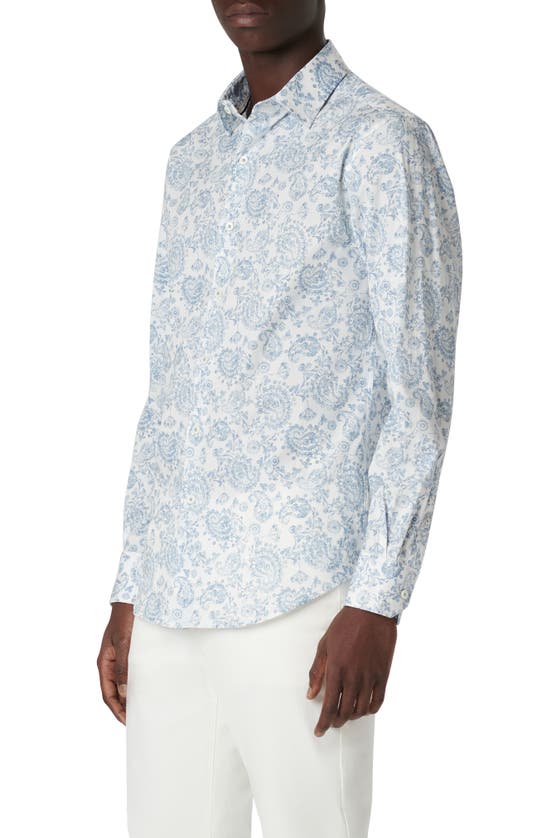 Bugatchi Men's Julian Abstract Stretch-cotton Shirt In Air Blue