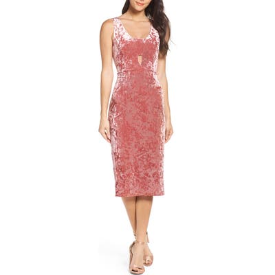 Fraiche By J Velvet Midi Dress, Pink