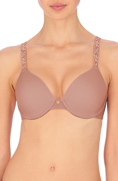 Shop Natori Pure Luxe Underwire T-shirt Bra In Antique/pink Pearl