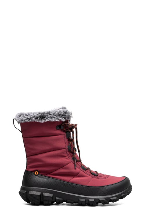 Bogs Cedar Quilted Waterproof Boot In Garnet