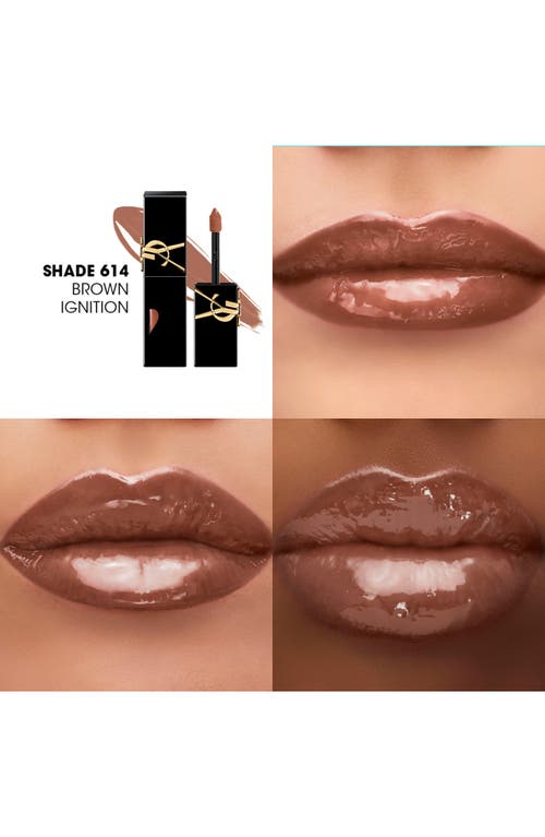 Saint Laurent Yves The Inks Vinyl Cream High Shine Lip Stain In 614 Brown Ignition