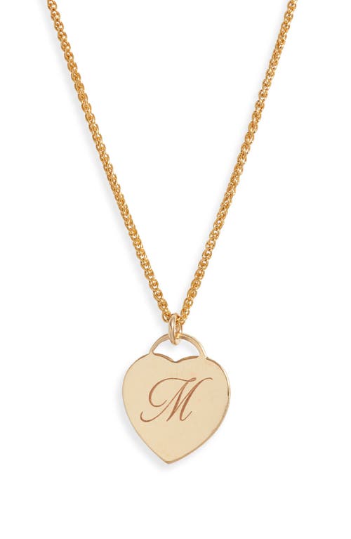 Set & Stones Alice Initial Heart Pendant Necklace In Gold/m