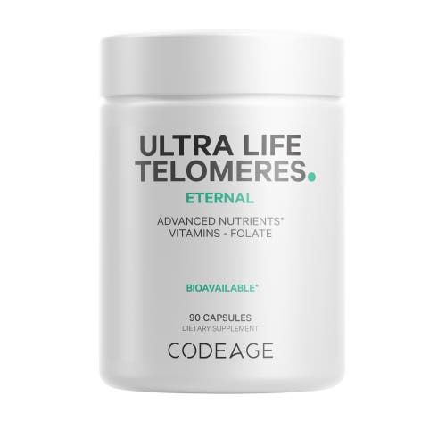 Codeage Ultra Life Telomeres, Folate 5-MTHF, Vitamin D3 & B12 Methylcobalamin, Botanicals, 90 ct in White at Nordstrom