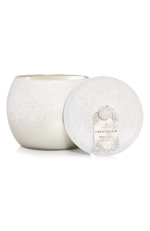 Thymes Frasier Fir Flocked Three-Wick Candle in Silver 