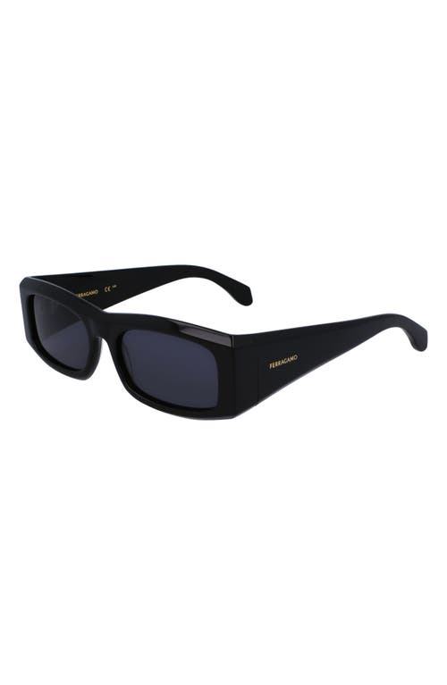 Shop Ferragamo Classic Logo 57mm Square Sunglasses In Black