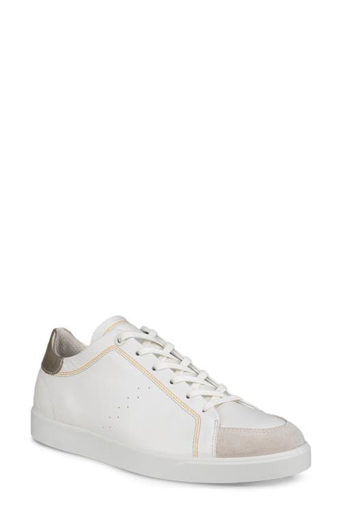 Shop Ecco Street Lite Low Top Sneaker In Shadow White/pure White Gold