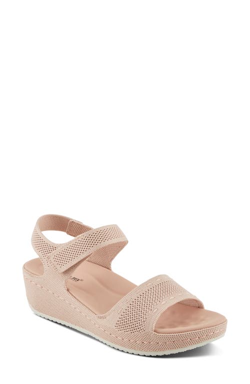 Flexus By Spring Step Meshon Ankle Strap Platform Wedge Sandal In Blush