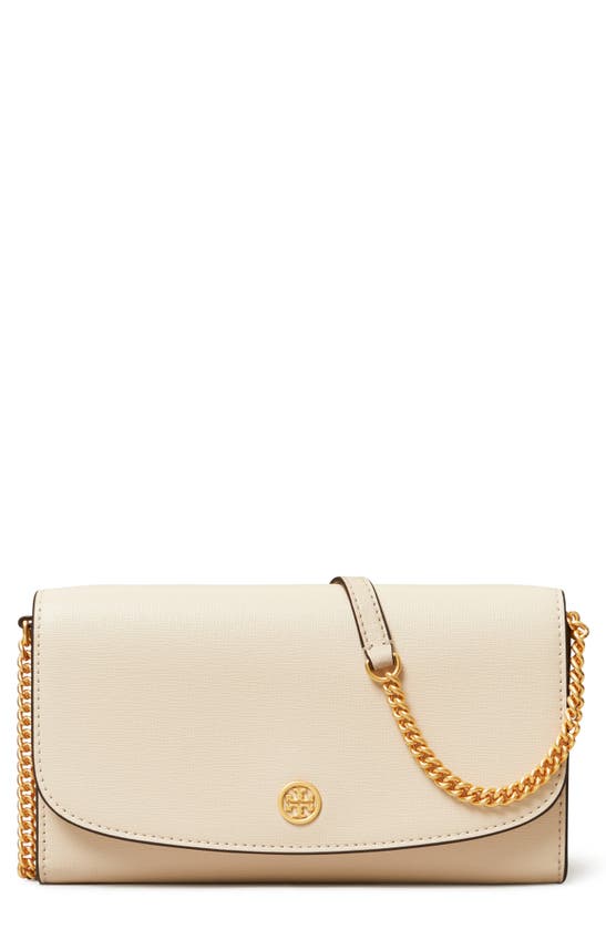 Robinson Leather Wallet On A Chain In New Cream