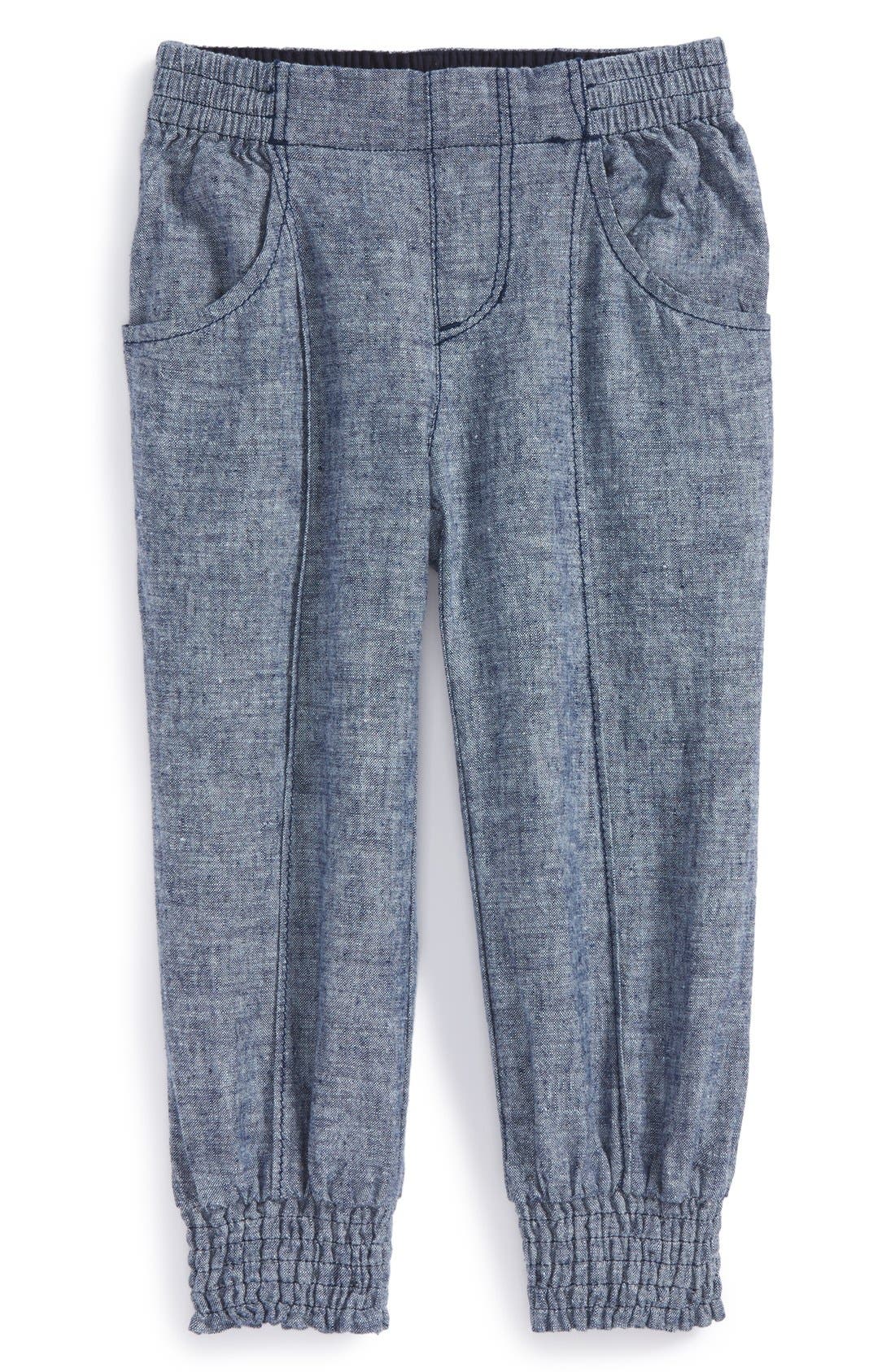 Tea Collection Chambray Smocked Pants (Toddler Girls, Little Girls