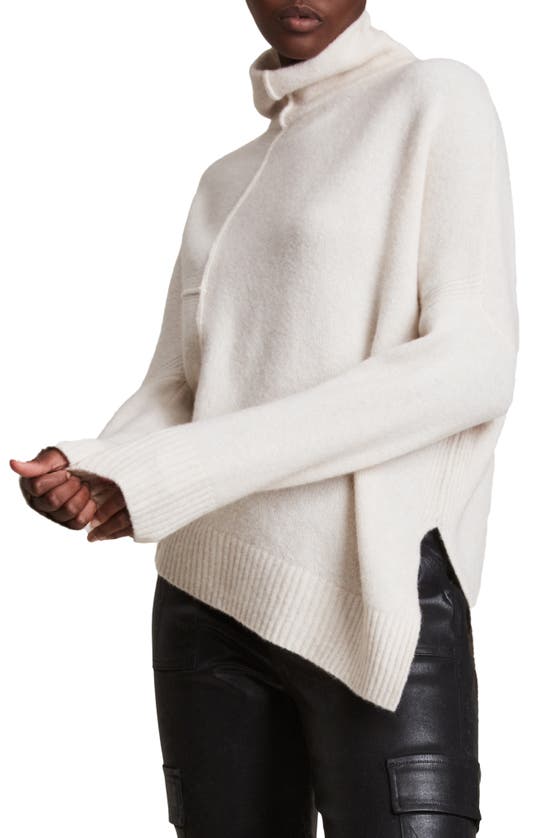 Allsaints Lock Mock Neck Sweater In Chalk White