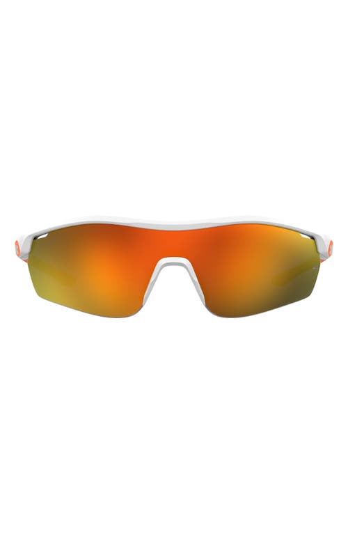 Under Armour 99mm Mirrored Sport Sunglasses in White Orange at Nordstrom