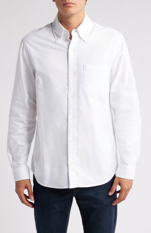 Schott NYC Button-Down Oxford Shirt in White 