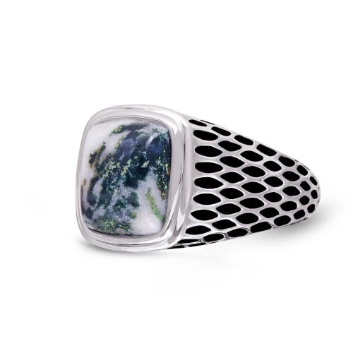 Luvmyjewelry Tree Agate Sterling Silver Men Signet Ring In Silver