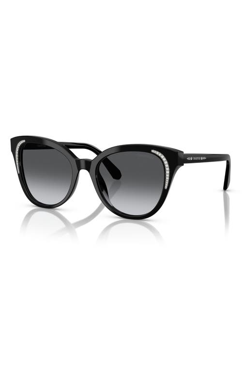 Swarovski 53mm Gradient Butterfly Sunglasses In Black