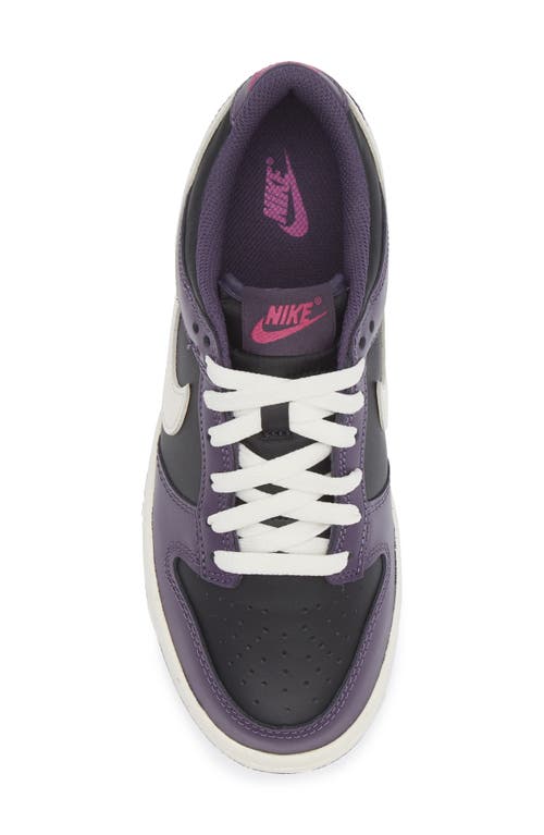 Nike Kids' Dunk Low Basketball Sneaker In Black/ivory/dark Raisin