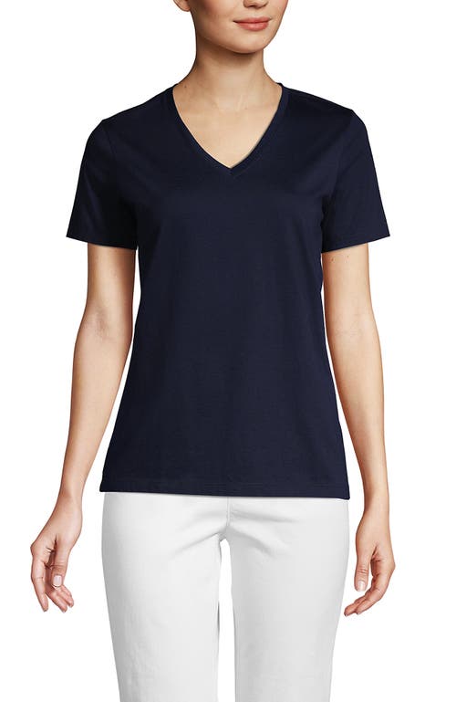 Shop Lands' End Relaxed Supima Cotton V-neck T-shirt In Radiant Navy