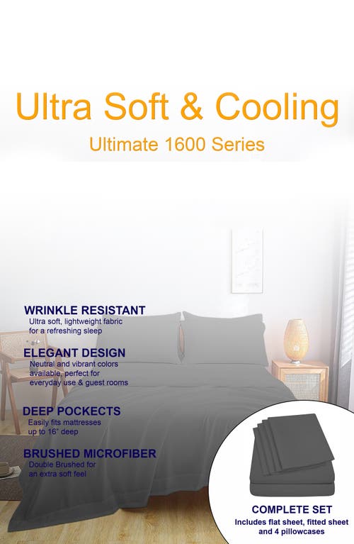 Luxury Home Brushed Microfiber Sheet Set In Gray