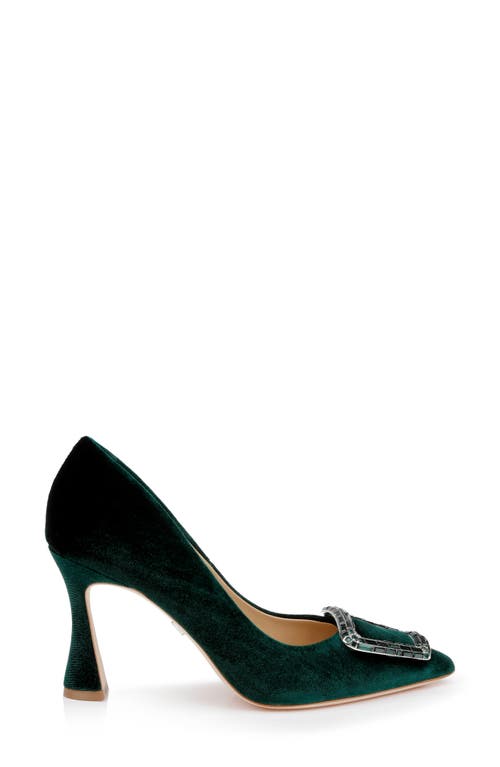 Shop Badgley Mischka Collection Aubree Pointed Toe Pump In Emerald Velvet