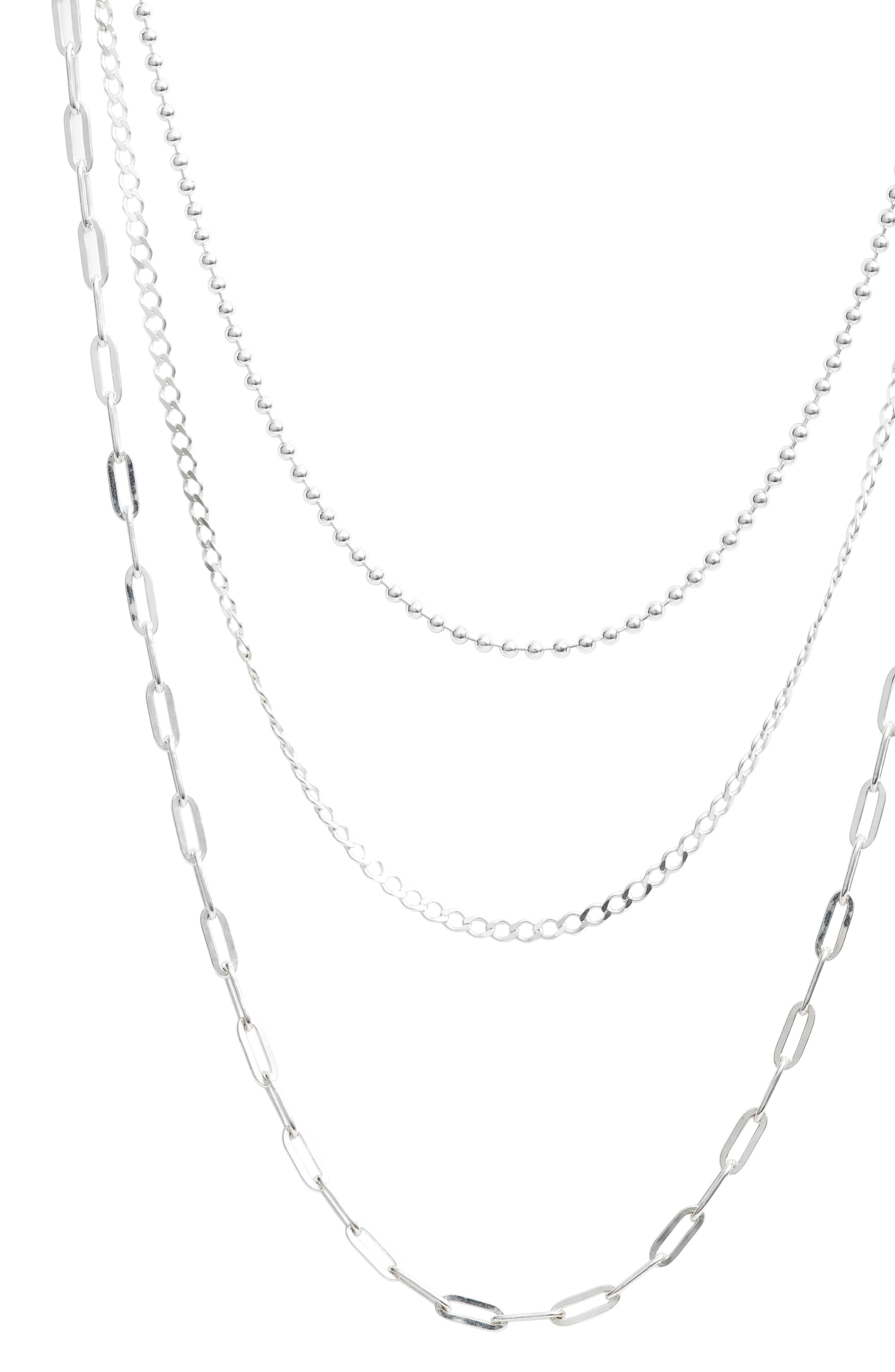 Three Row Necklace With Silver Chain And O Ring Chain Choker Layered Necklace Jewelry Chokers Knoozfm Net